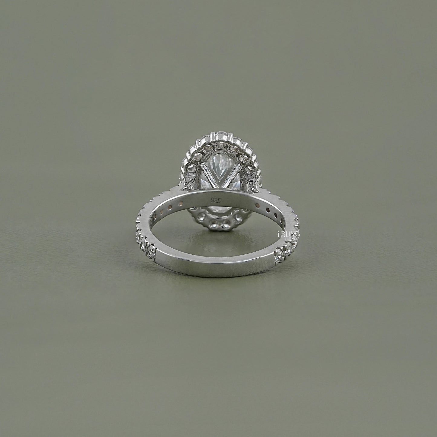 Oval Lab Diamond Halo Engagement Ring