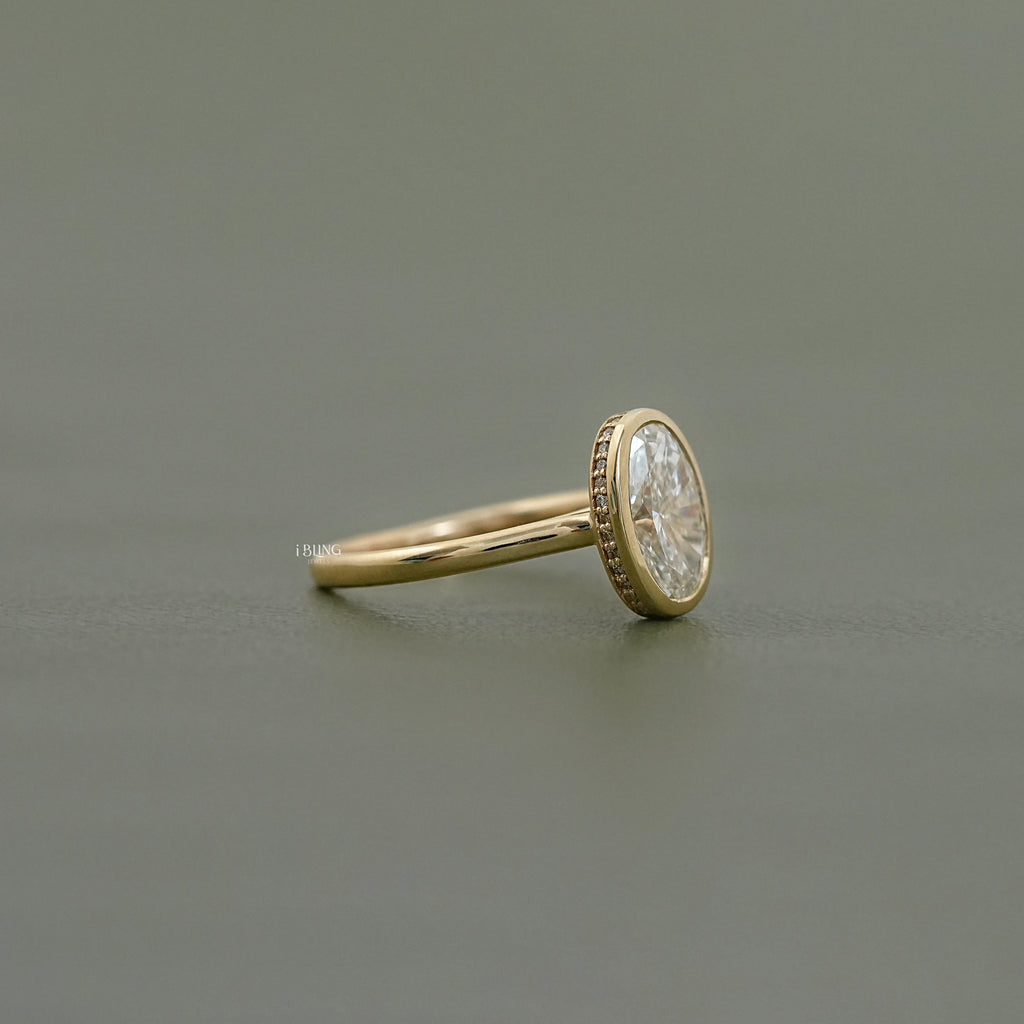 Oval Diamond Hidden Halo Engagement Ring