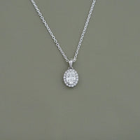 Oval Lab Grown Diamond Halo Necklace