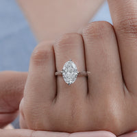 Oval Cut Hidden Halo Solitaire Engagement Ring