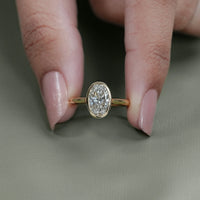 Oval Diamond Hidden Halo Engagement Ring