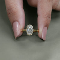 Oval Diamond Hidden Halo Engagement Ring