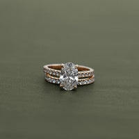 Oval Cut Lab Diamond Bridal Set Ring