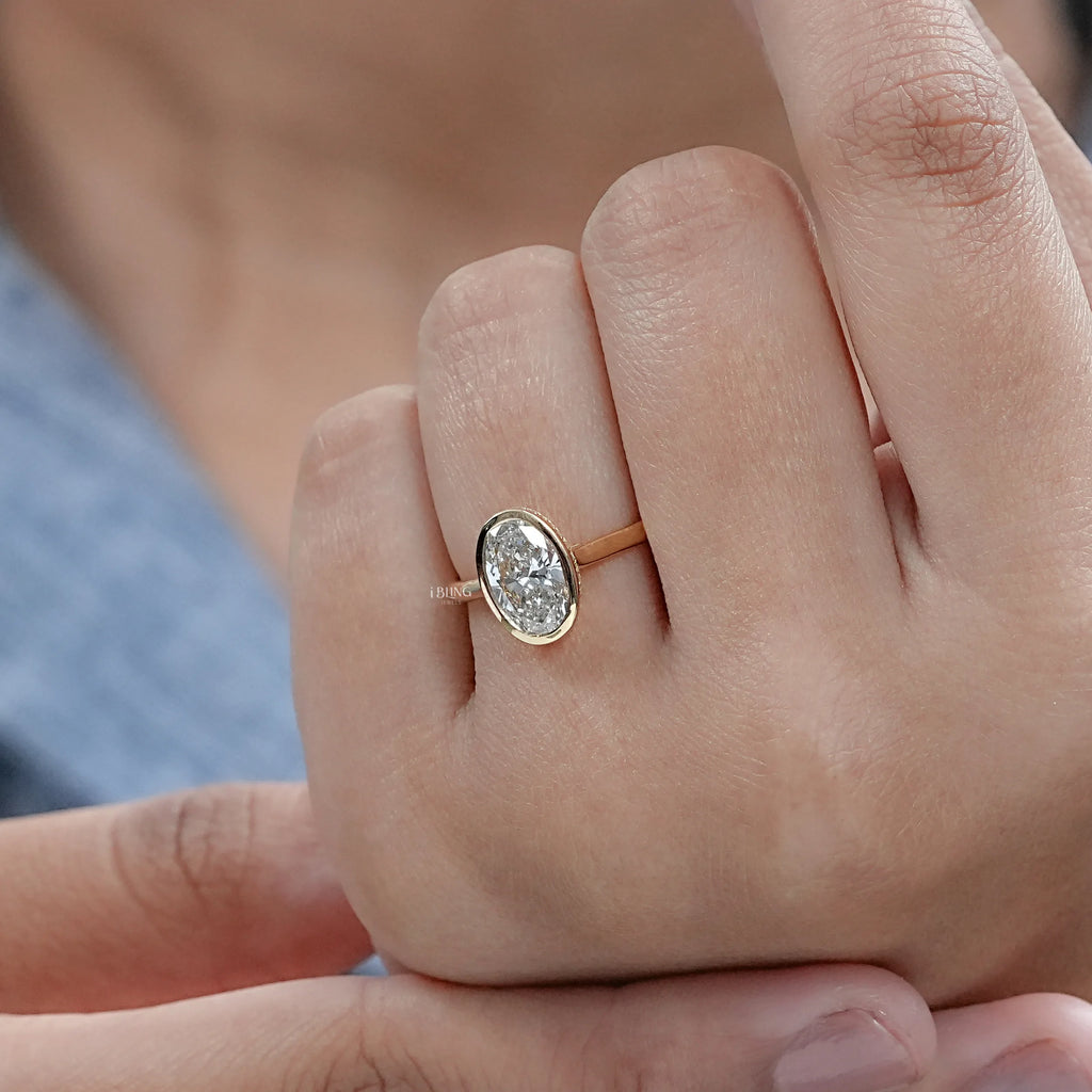 Oval Diamond Hidden Halo Engagement Ring