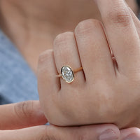 Oval Diamond Hidden Halo Engagement Ring