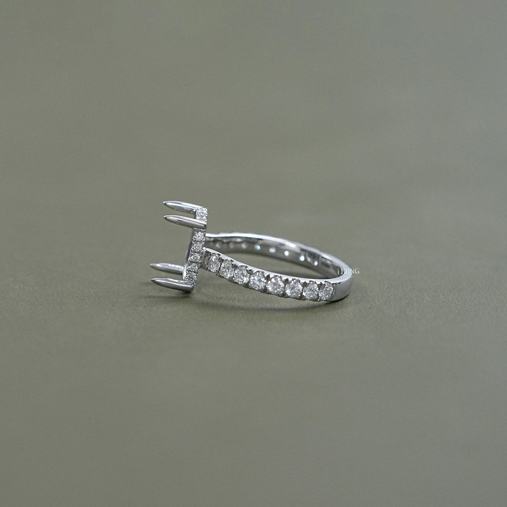 Oval Shape Semi Mount Lab Diamond Engagement Ring