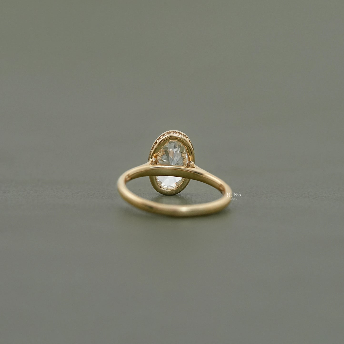 Oval Diamond Hidden Halo Engagement Ring Solitaire Ring