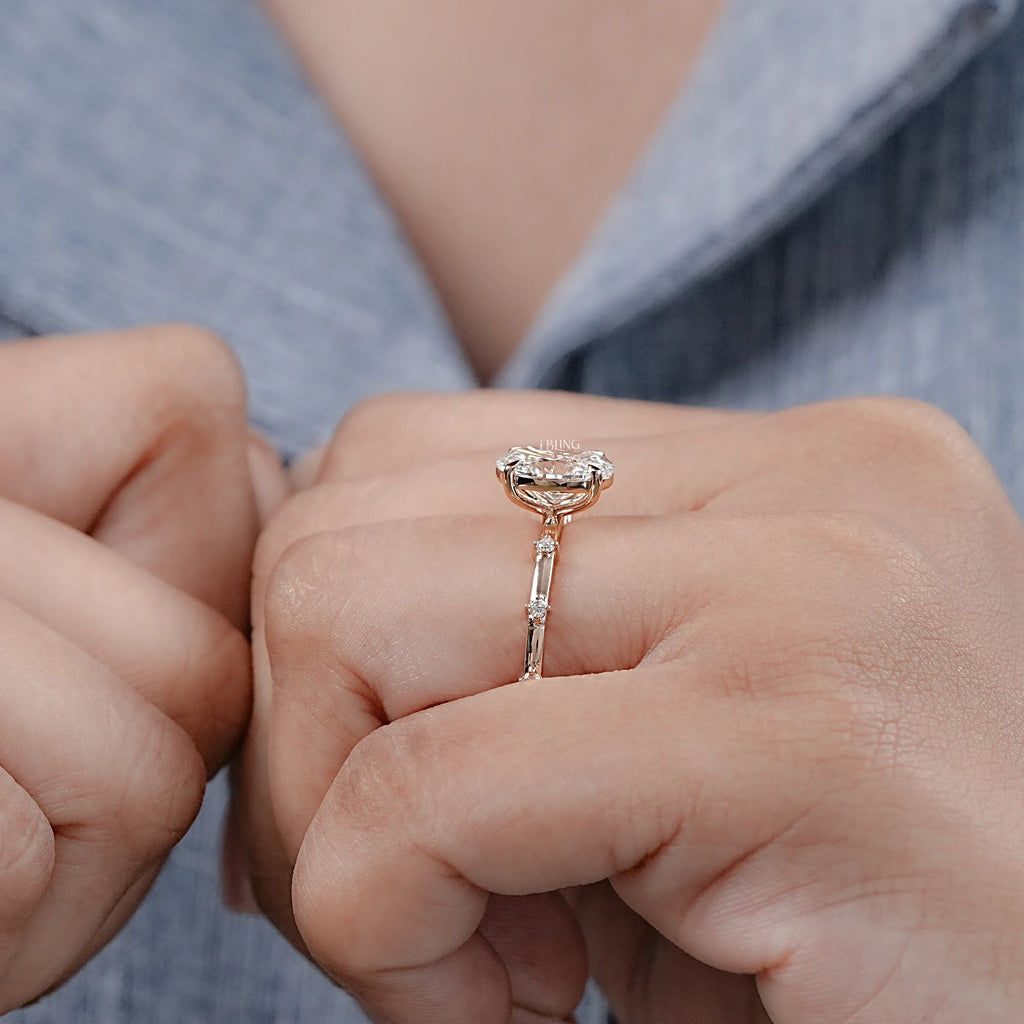 Oval Cut Lab Grown Diamond Engagement Ring