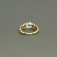 East-West Set Oval Cut Diamond Engagement Ring