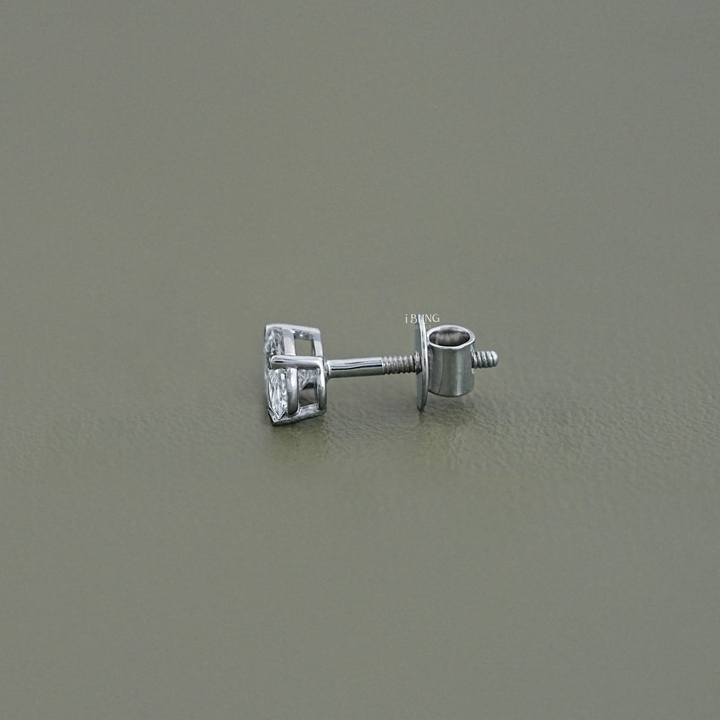 Oval Cut Diamond Screw Back Earrings