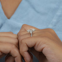 Oval Cut Solitaire Accent Diamond Ring