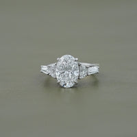 Oval And Half Moon Diamond Five Stone Ring