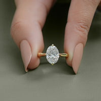 Oval Cut Lab Solitaire Diamond Engagement Ring