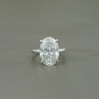 Oval Cut Solitaire Hidden Halo Engagement Ring