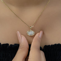 East West Oval Cut Lab Grown Diamond Pendant