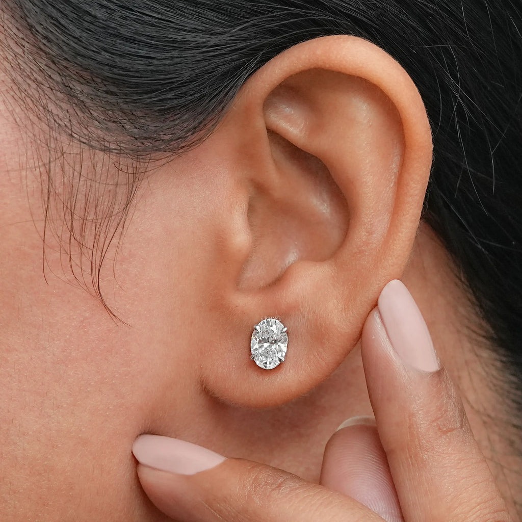Oval Lab Diamond Stud Earrings