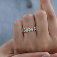 Oval Lab Diamond Eternity Wedding Band