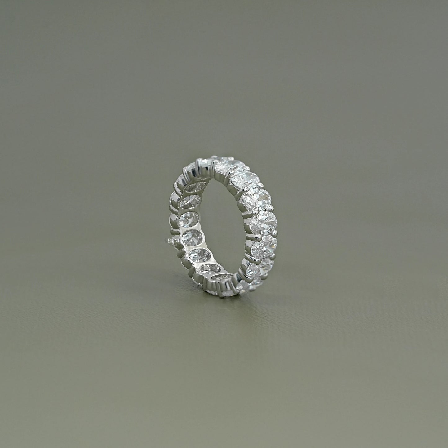 Oval Lab Grown Diamond Wedding Band Full Eternity