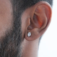 Oval Cut Diamond Screw Back Earrings