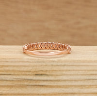 Oval Lab Diamond Half Eternity Wedding Band