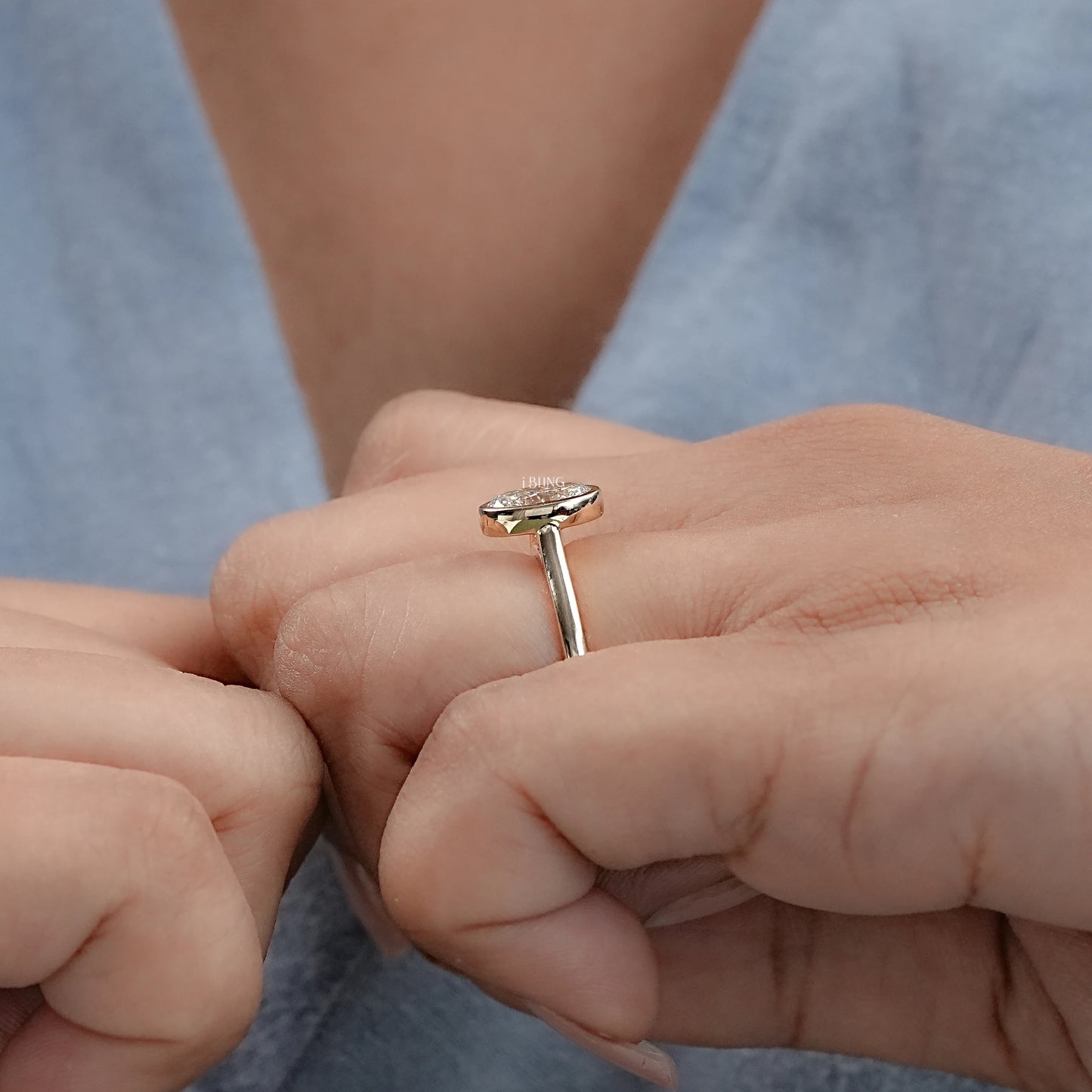 Bezel Oval Lab Diamond Solitaire Engagement Ring Solitaire Ring