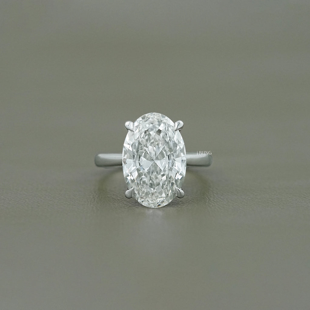 Oval Diamond Bridge Accent Engagement Ring