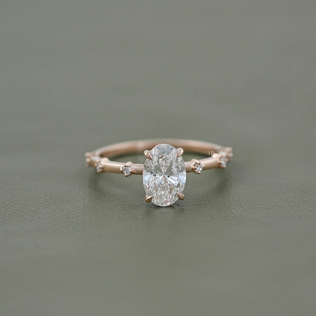 Oval Cut Lab Grown Diamond Engagement Ring