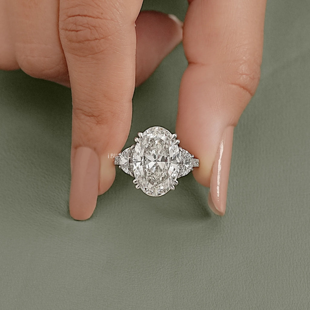 Three Stone Oval Diamond Engagement Ring