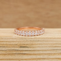 Oval Lab Diamond Half Eternity Wedding Band