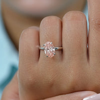 Fancy Vivid Pink Oval Diamond Engagement Ring