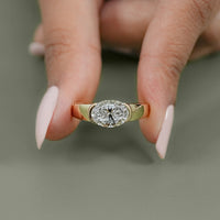 Oval Cut Diamond Half Bezel Set Solitaire Ring