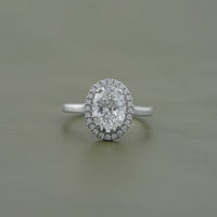 Oval Cut CVD Diamond Halo Ring