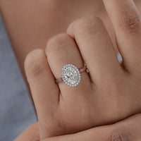 Oval Cut CVD Diamond Halo Ring