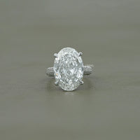 Oval Diamond Hidden Halo Pave Ring