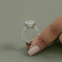 Oval Diamond Hidden Halo Pave Ring