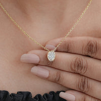 Bezel Set Oval Lab Diamond Solitaire Necklace