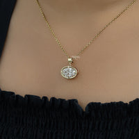 East West Oval Cut Lab Grown Diamond Pendant