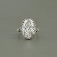 Oval Diamond Split Shank Hidden Halo Ring