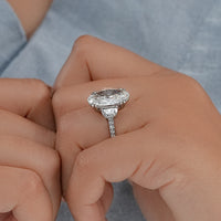 Three Stone Oval Diamond Engagement Ring