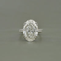 Oval Lab Diamond Accent Set Engagement Ring