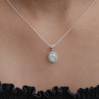Oval Lab Grown Diamond Halo Necklace