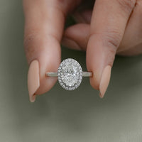 Oval Cut CVD Diamond Halo Ring