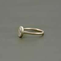 Bezel Oval Lab Diamond Solitaire Engagement Ring