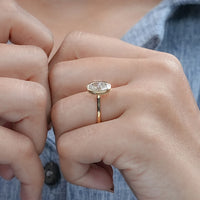 Oval Diamond Hidden Halo Engagement Ring