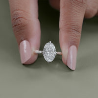 Oval Cut Hidden Halo Solitaire Engagement Ring