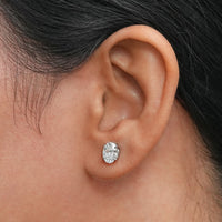 Oval Lab Diamond Stud Earrings
