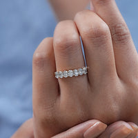 Seven Stone Oval Lab Diamond Wedding Band