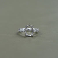 Oval Shape Semi Mount Lab Diamond Engagement Ring