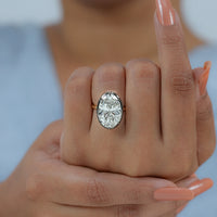 Georgian Style Oval Solitaire Lab Grown Diamond Ring