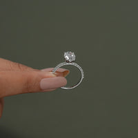 Oval Cut Lab Diamond Solitaire Accent Ring